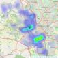 Reeds Rains - Newcastle under Lyme listings heatmap