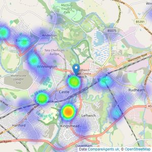 Reeds Rains - Northwich listings heatmap