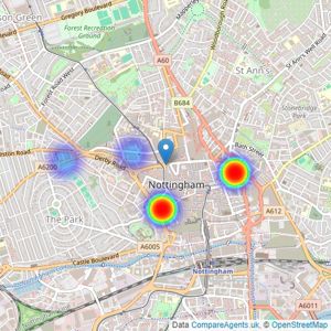 Reeds Rains - Nottingham listings heatmap