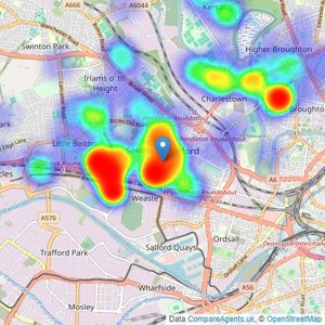 Reeds Rains - Salford listings heatmap