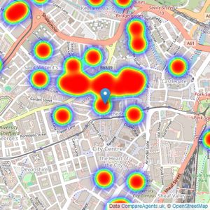 Reeds Rains - Sheffield City Living listings heatmap