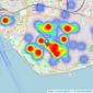 Reeds Rains - Southsea listings heatmap