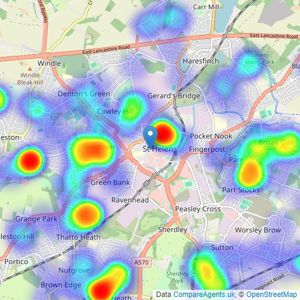 Reeds Rains - St Helens listings heatmap