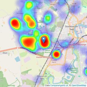 Reeds Rains - Stockton-on-Tees listings heatmap