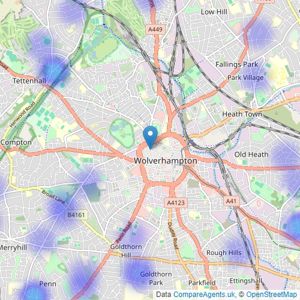 Rees Page Estate Agents & Solicitors - Wolverhampton listings heatmap