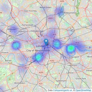 Regent Letting and Property Management - London listings heatmap