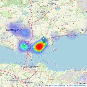 Regents Estates & Mortgages - Dalgety Bay listings heatmap