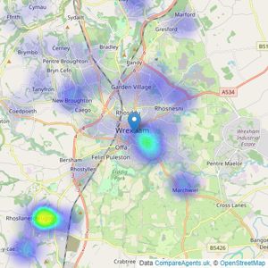 Reid & Roberts - Wrexham listings heatmap