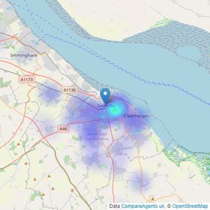 Relo Estate Agents - Covering Grimsby listings heatmap