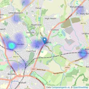 Re/Max Elite - Walsall listings heatmap