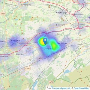 Remax Property - West Lothian listings heatmap