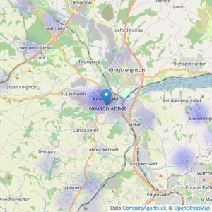 Rendells - Newton Abbot listings heatmap