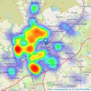 Reside Estate Agency - Rochdale listings heatmap