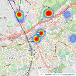 Reside Manchester - Stockport listings heatmap