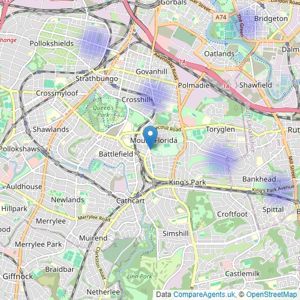 Residence Estate Agents - Mount Florida listings heatmap