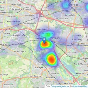 Residence Estate Agents - Uddingston listings heatmap