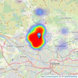 Rettie & Co - Bearsden listings heatmap