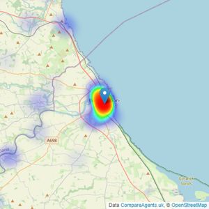 Rettie & Co - Berwick upon Tweed listings heatmap