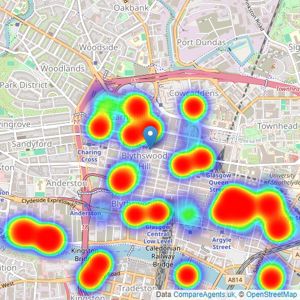 Rettie & Co - Glasgow City listings heatmap