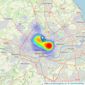 Rettie & Co - Newcastle listings heatmap