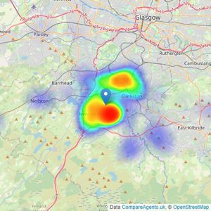 Rettie & Co - Newton Mearns listings heatmap