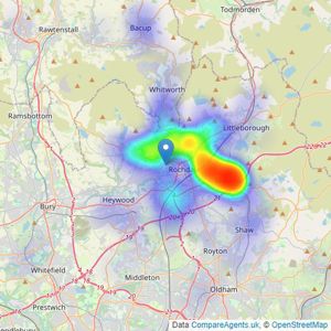 Revilo Homes Ltd - Rochdale listings heatmap