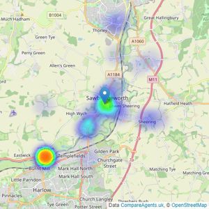 ReylandJohnson Estate Agents - Sawbridgeworth listings heatmap