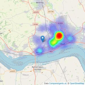 Rezee - Hull listings heatmap