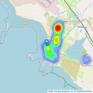 Rhosneigr Property - Rhosneigr listings heatmap