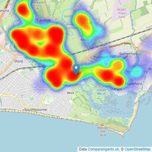 Richard Godsell Estate Agents - Christchurch listings heatmap