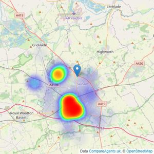 Richard James Apartments & Investments - Swindon listings heatmap