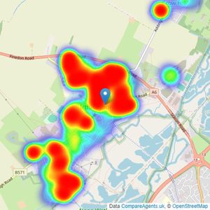 Richard James Estate Agents - Irthlingborough listings heatmap