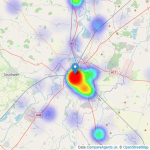 Richard Watkinson & Partners - Newark listings heatmap