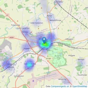 Richardson Estate Agents - Stamford listings heatmap