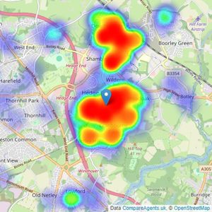 Richmonds Property Services Ltd - Hedge End listings heatmap