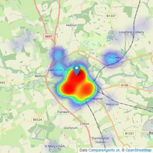 Rickard Chartered Surveyors & Estate Agents - Morpeth listings heatmap