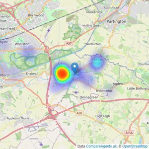 Ridgeway Residential Estate Agent - Lymm listings heatmap