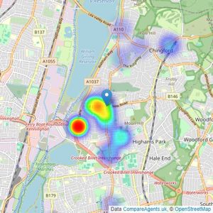 Right-step Real Estate - London listings heatmap