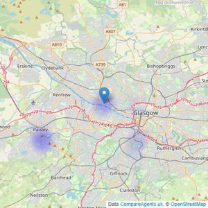 ritehome - Glasgow listings heatmap