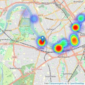 RiverHomes - South West London listings heatmap