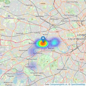 RiverHomes - West London listings heatmap