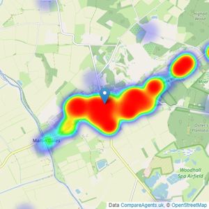 Robert Bell & Company - Woodhall Spa listings heatmap