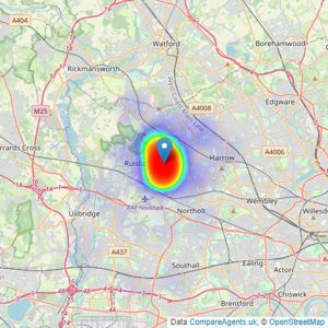 Robert Cooper & Co - Eastcote listings heatmap