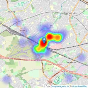 Robert Cooper & Co - Ruislip listings heatmap