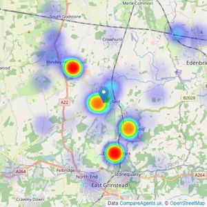 Robert Leech Estate Agents Ltd - Lingfield listings heatmap