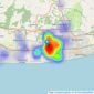 Robert Luff & Co - Goring by Sea listings heatmap