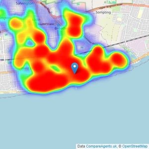 Robert Luff & Co - Worthing listings heatmap