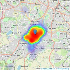 Robert Oulsnam & Company - Bournville listings heatmap