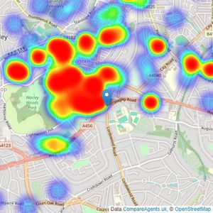 Robert Oulsnam & Company - Hagley Road listings heatmap