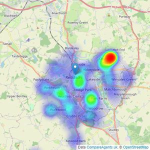 Robert Oulsnam & Company - Redditch listings heatmap